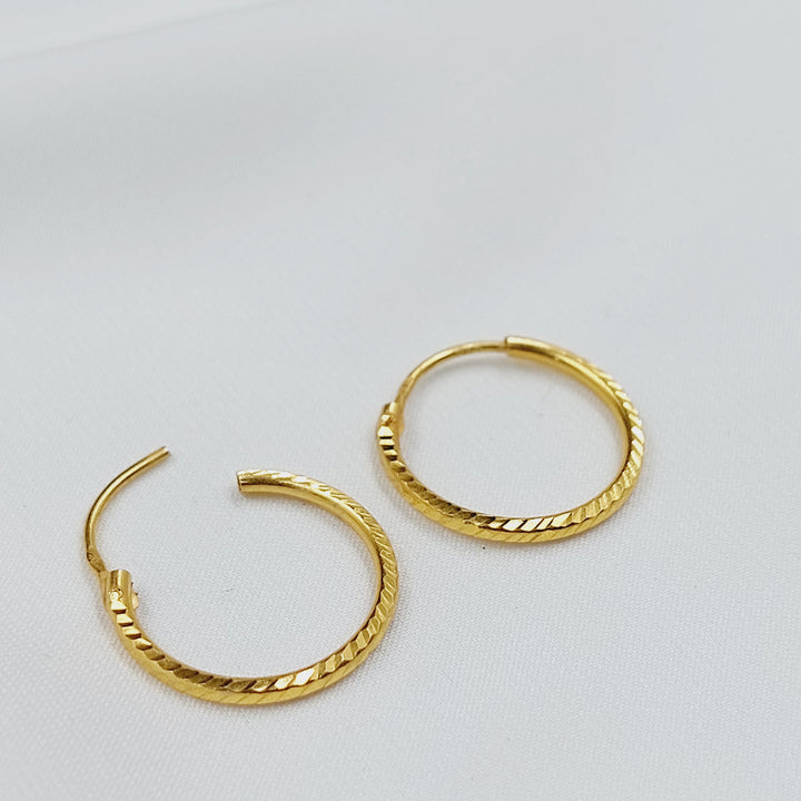 21K حلق ذبلة-مجوهرات الشيخ سعيد-Saeed Jewelry 