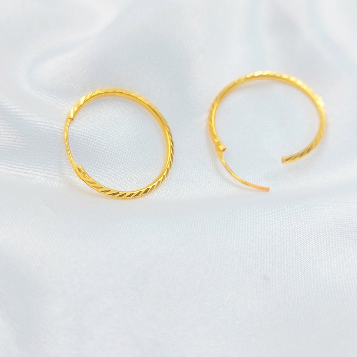 21K حلق ذبلة-مجوهرات الشيخ سعيد-Saeed Jewelry 