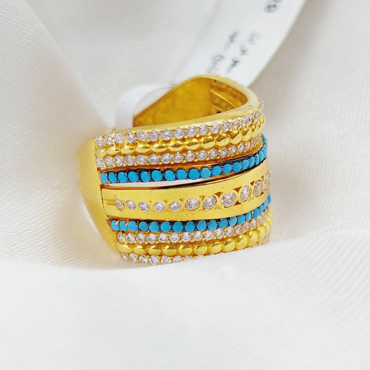 21K Gold Turquoise Ring by Saeed Jewelry - Image 3