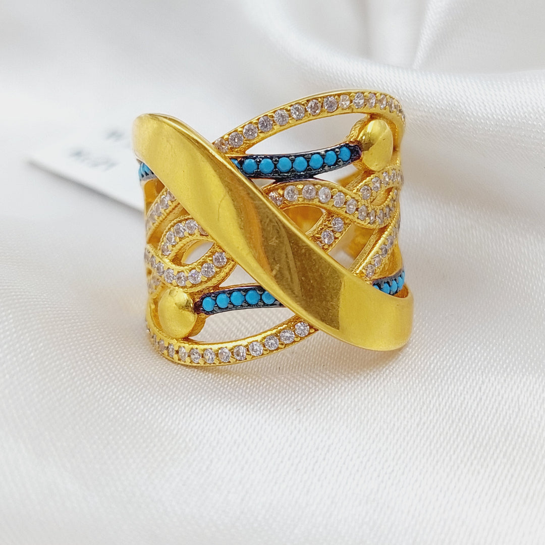 <span>21K</span><span> Turquoise Ring</span> Made of 21K Yellow Gold by Saeed Jewelry-10331