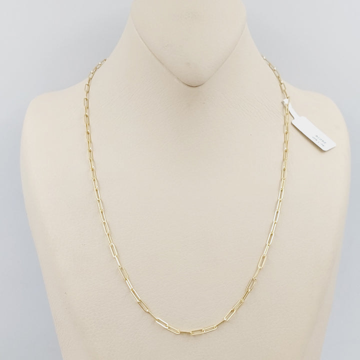 18K Gold 2.50mm 18k Paperclip Chain by Saeed Jewelry - Image 2