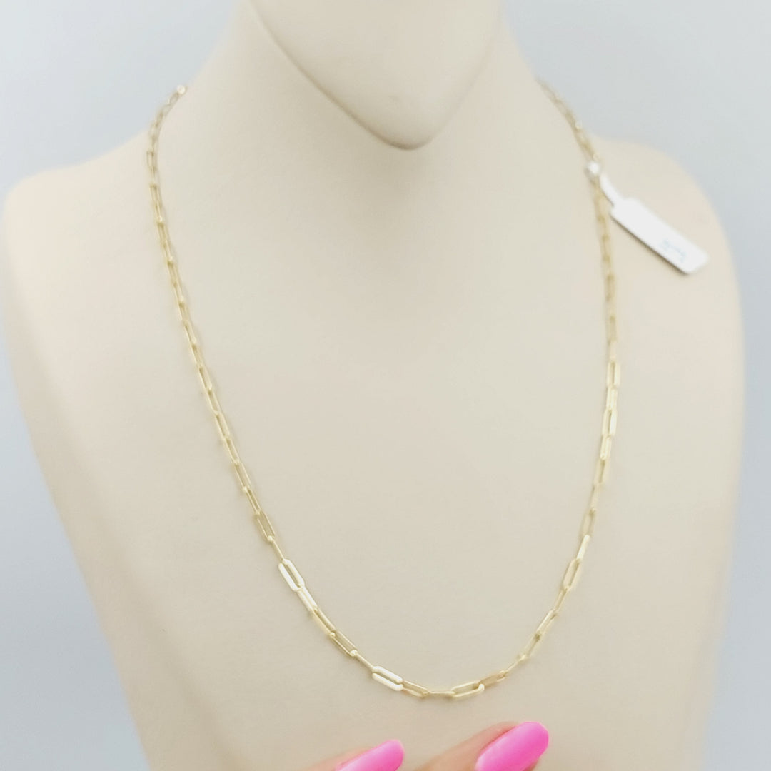 18K Gold 2.5mm Paperclip Chain 50cm by Saeed Jewelry - Image 1