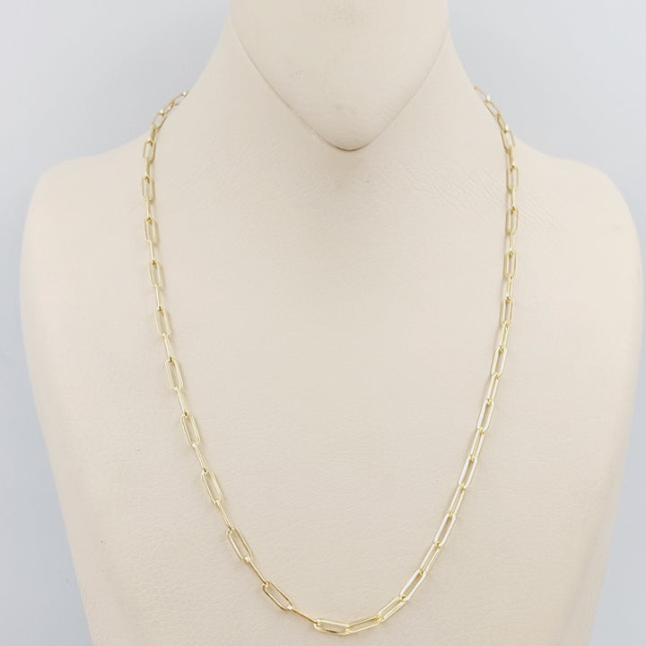 18K Gold 3.5mm Paperclip Chain 50cm by Saeed Jewelry - Image 4