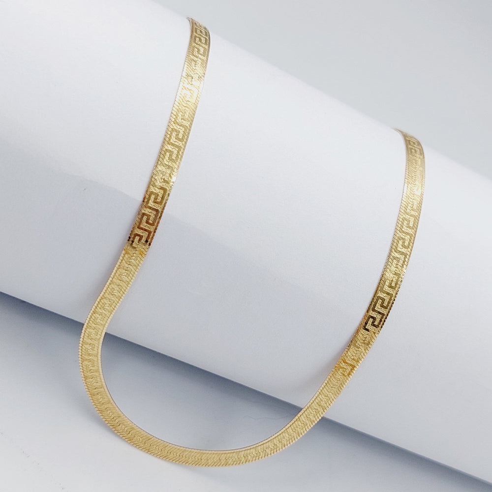 <span>(3.5mm) Virna Flat Chain 45cm Made of 18K Yellow Gold</span> by Saeed Jewelry-25781