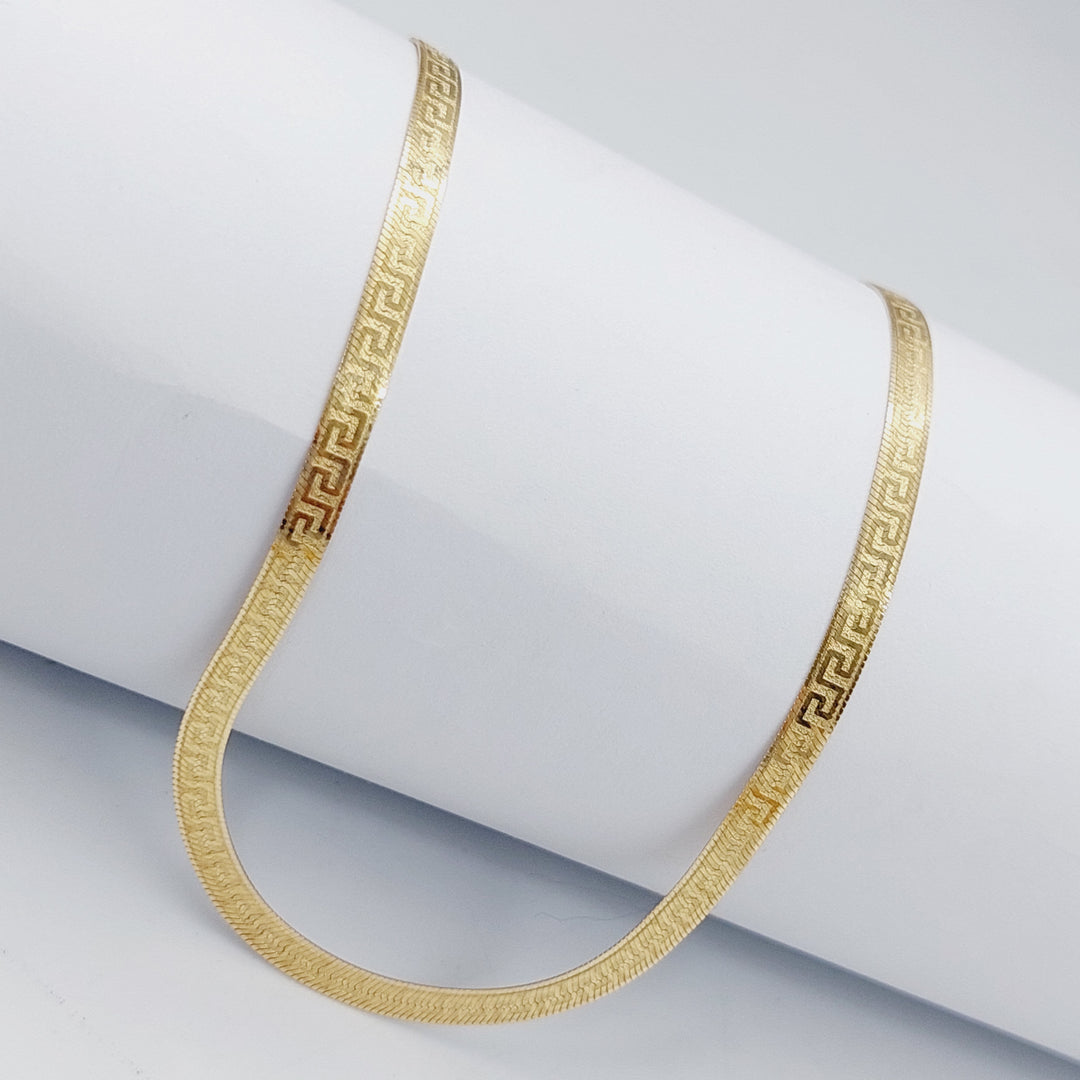 <span>(3.5mm) Virna Flat Chain 45cm Made of 18K Yellow Gold</span> by Saeed Jewelry-25781
