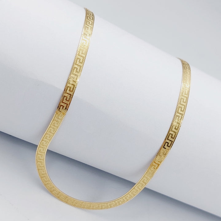 <span>(3.5mm) Virna Flat Chain 45cm Made of 18K Yellow Gold</span> by Saeed Jewelry-25781