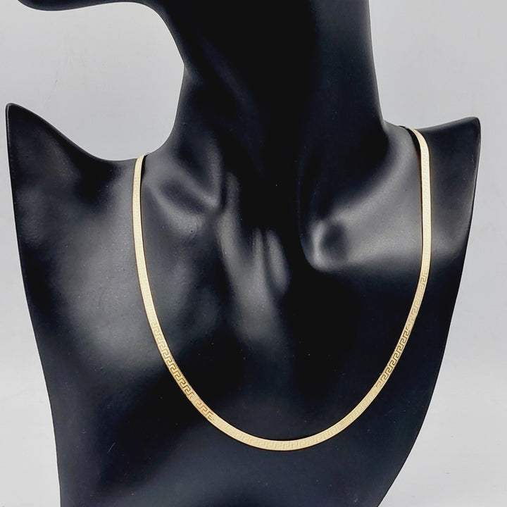 <span>(3.5mm) Virna Flat Chain 45cm Made of 18K Yellow Gold</span> by Saeed Jewelry-25781