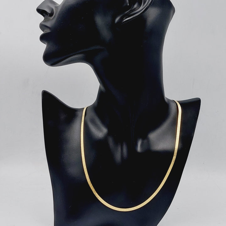 <span>(3.5mm) Virna Flat Chain 45cm Made of 18K Yellow Gold</span> by Saeed Jewelry-25781