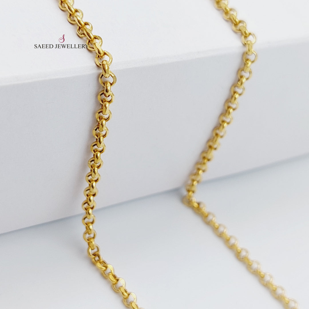 <span>(3mm) Cable Link Chain 60cm Made of 21K Yellow Gold</span> by Saeed Jewelry-سنسال-زرد-60-سم-متوسط-السماكة
