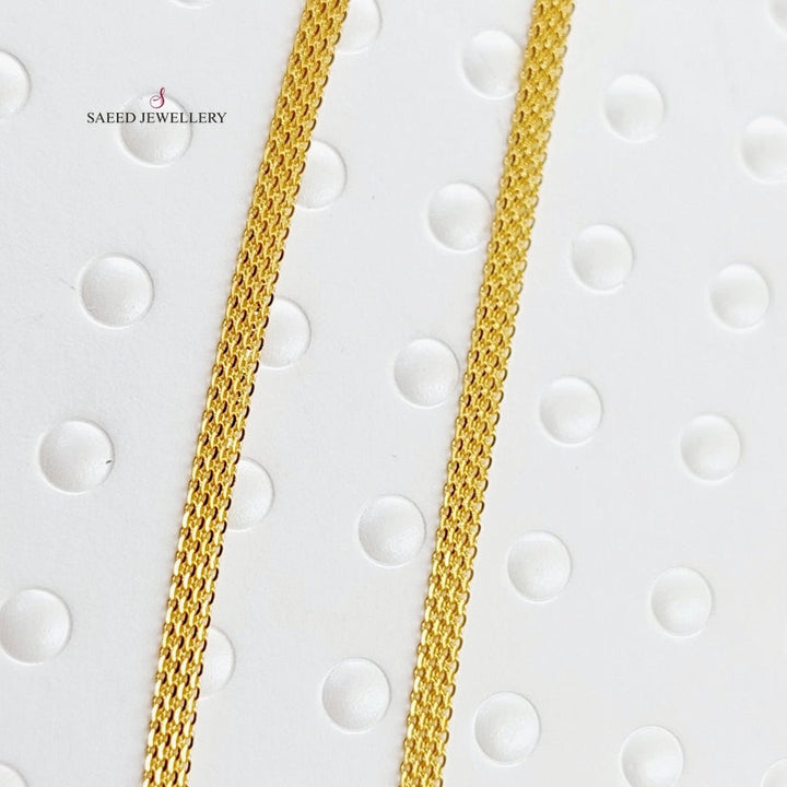 <span>(3mm) Flat Chain 45cm Made of 21K Yellow Gold</span> by Saeed Jewelry-27171