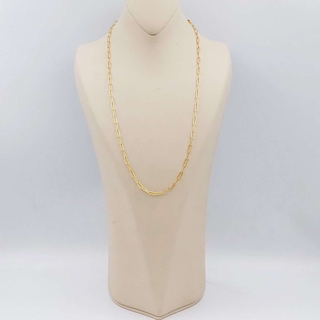 21K Gold 4mm Paperclip Chain 60cm by Saeed Jewelry - Image 4