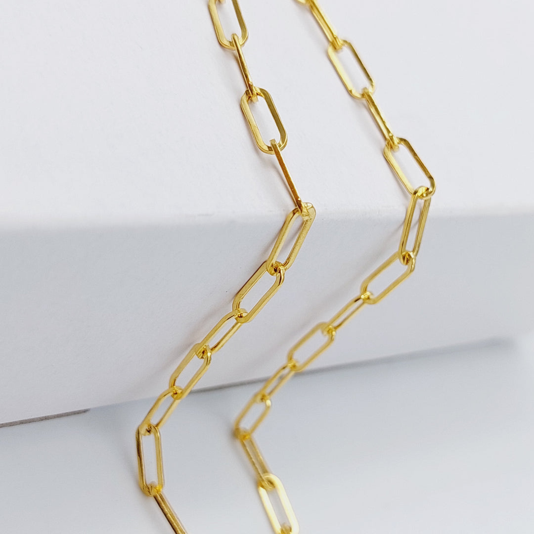 21K Gold 4mm Paperclip Chain 60cm by Saeed Jewelry - Image 5