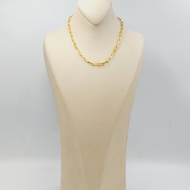 21K Gold 4mm Paperclip Chain 60cm by Saeed Jewelry - Image 9