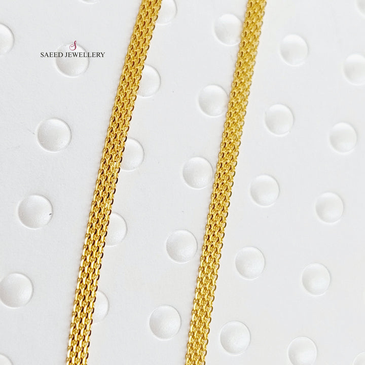 <span>(5mm) Flat Chain 50cm Made of 21K Yellow Gold</span> by Saeed Jewelry-26012