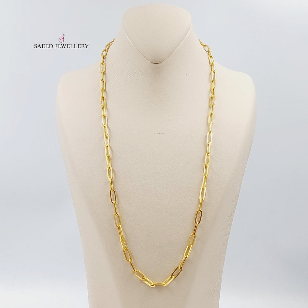 <span>(5mm) Paperclip Chain 60cm Made of 21K Yellow Gold</span> by Saeed Jewelry-25276