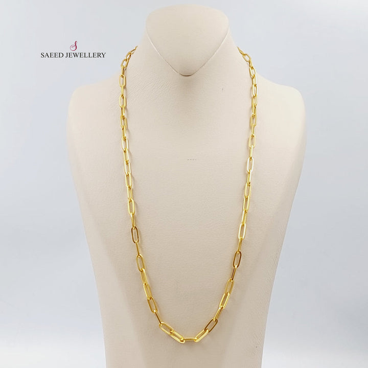 <span>(5mm) Paperclip Chain 60cm Made of 21K Yellow Gold</span> by Saeed Jewelry-25276