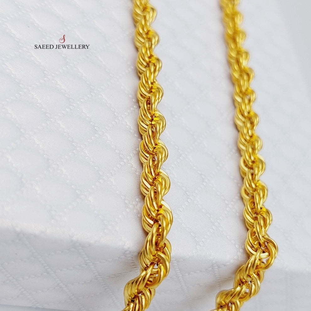 <span>(5mm) Rope Chain 70cm Made Of 21K Yellow Gold</span> by Saeed Jewelry-28433