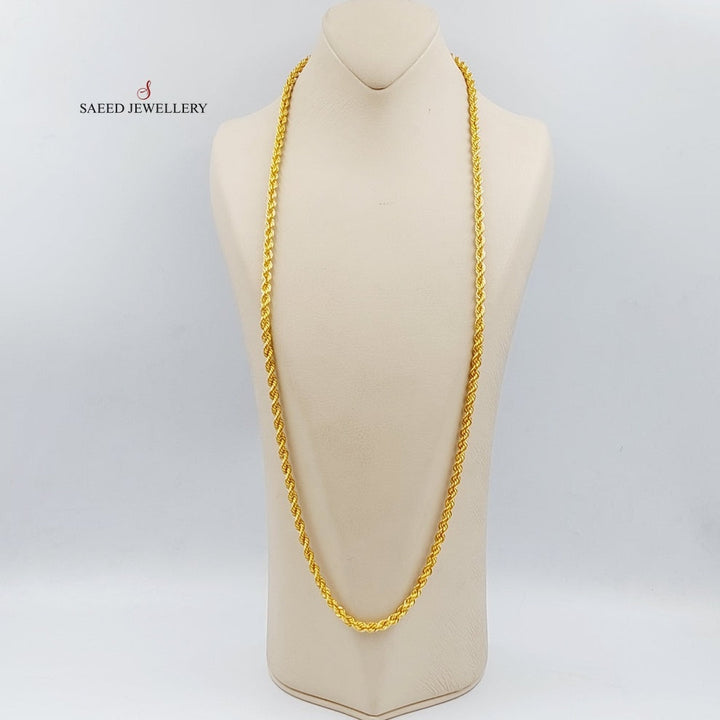 <span>(5mm) Rope Chain 70cm Made Of 21K Yellow Gold</span> by Saeed Jewelry-28433