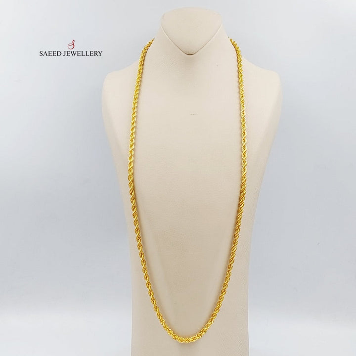 <span>(5mm) Rope Chain 70cm Made Of 21K Yellow Gold</span> by Saeed Jewelry-28433