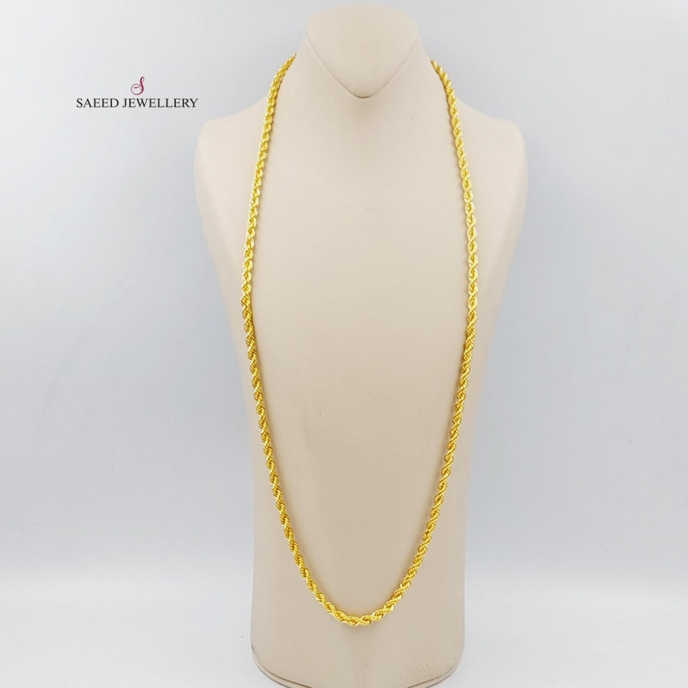 <span>(5mm) Rope Chain</span><span> Made of 21K Yellow Gold</span> by Saeed Jewelry-26675