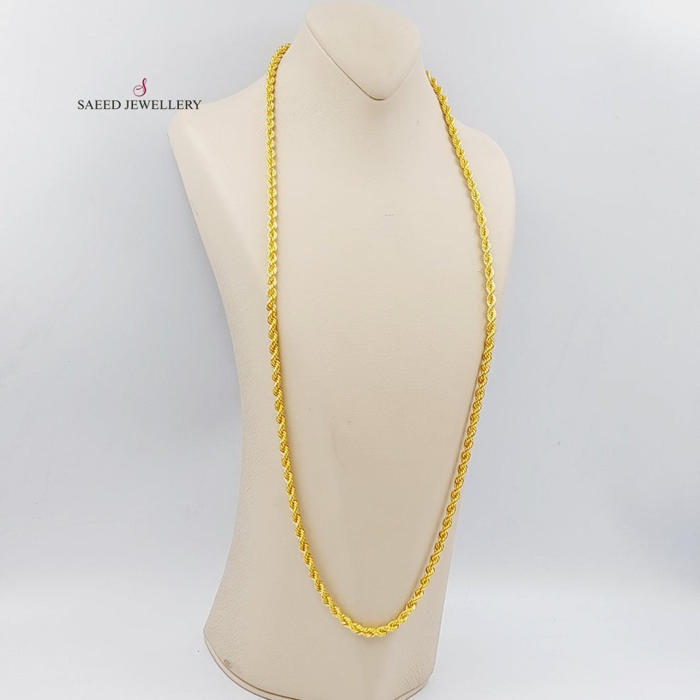 <span>(5mm) Rope Chain</span><span> Made of 21K Yellow Gold</span> by Saeed Jewelry-26675