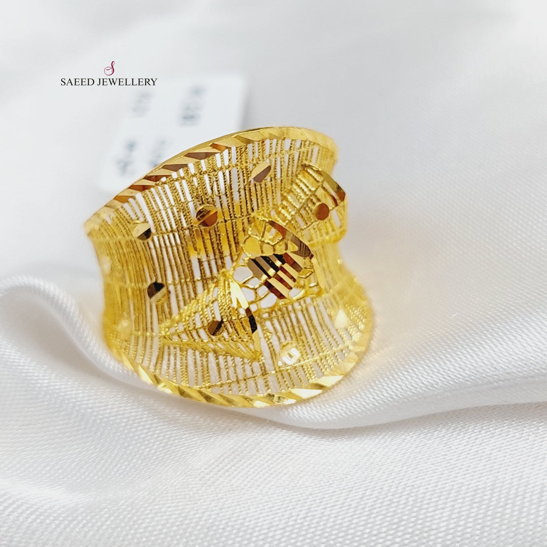 21K Turkish Ring Made of 21K Yellow Gold by Saeed Jewelry-23158